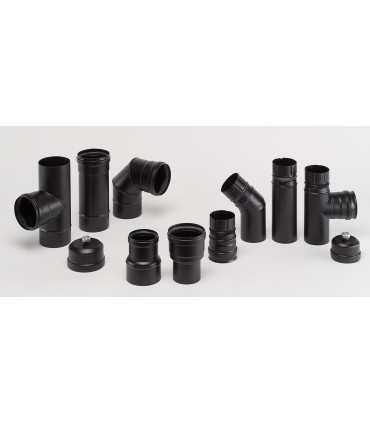 Coude 45 - ACIER NOIR ÉMAILLÉ - DIAM 100