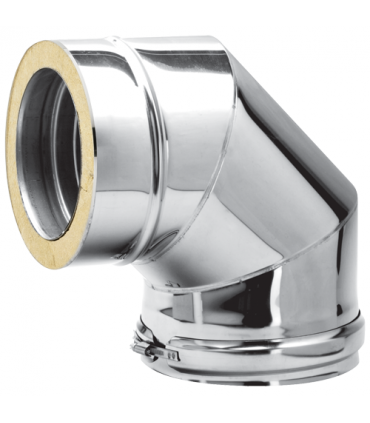 Coude ISOLÉ INOX & NOIR - 90° - DIAM 80