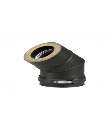 Coude ISOLÉ INOX & NOIR - 45° - DIAM 100