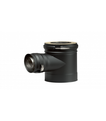 Té ISOLÉ INOX & NOIR - 90° - DIAM 100