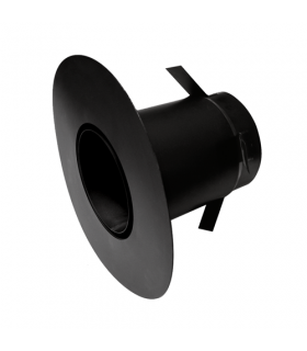 Raccord boisseau poêle avec plaque ronde Ferrolux Noir Ø 200mm